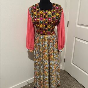 Floral Multicolor Women's Dress
